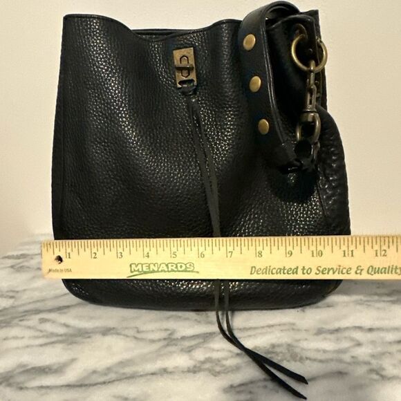 Rebecca Minkoff Black pebble Leather Darren hobo brass hardware women’s handbag - Picture 9 of 16